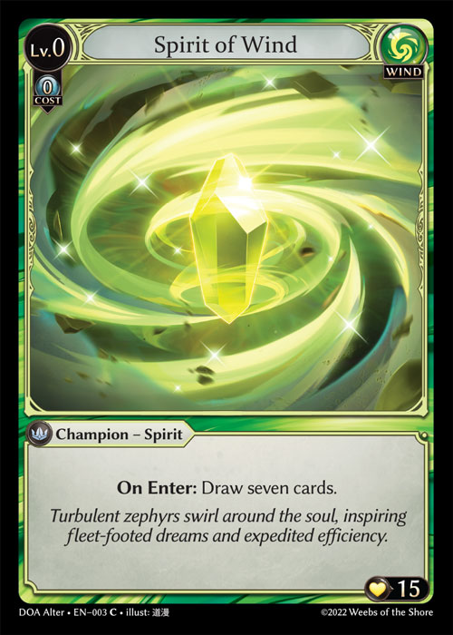 Spirit of Wind DOA Alter-EN-003-Normal-Common (C) - Dawn of Ashes Alter Edition - Grand Archive Card