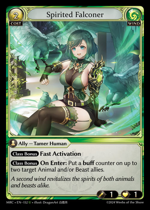 Spirited Falconer MRC-EN-152-Foil-Uncommon (U) - Mercurial Heart - Grand Archive Card