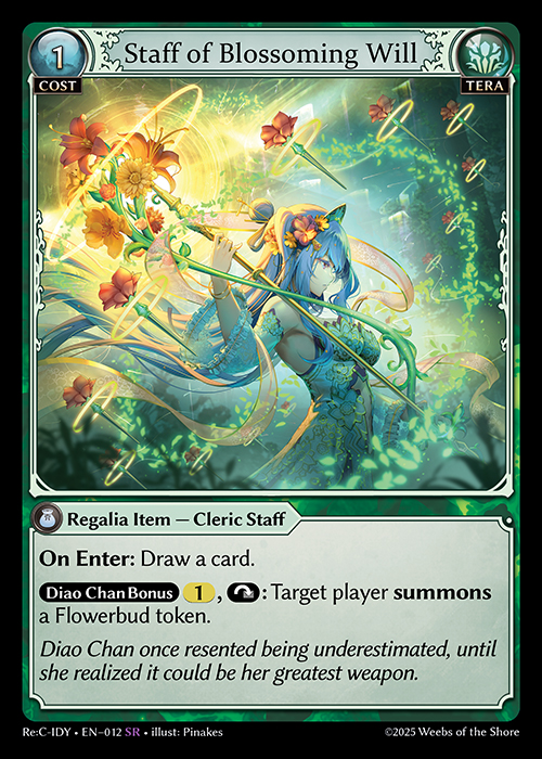 Staff of Blossoming Will ReC-IDY-EN-012-Normal-Super Rare (SR) - Re:Collection Idyll Corsage - Grand Archive Card