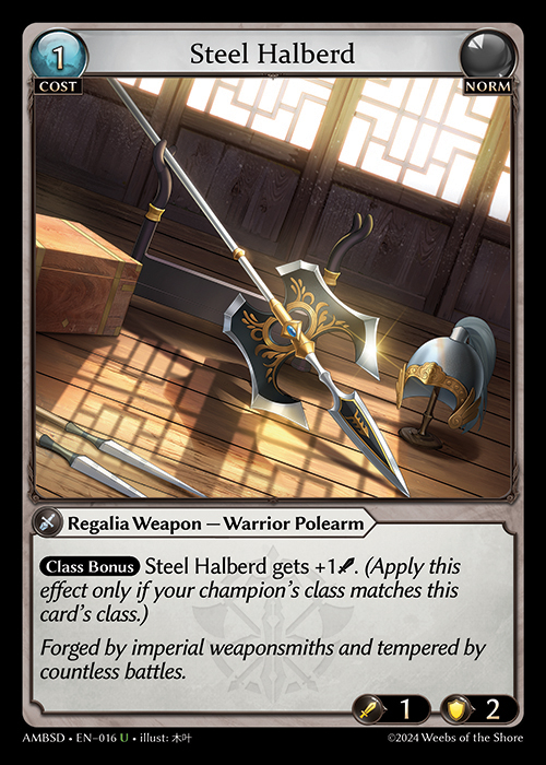 Steel Halberd AMBSD-EN-016-Normal-Uncommon (U) - Mortal Ambition Starter Decks - Grand Archive Card