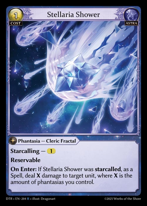 Stellaria Shower DTR-EN-204-Normal-Rare (R) - Distorted Reflections - Grand Archive Card