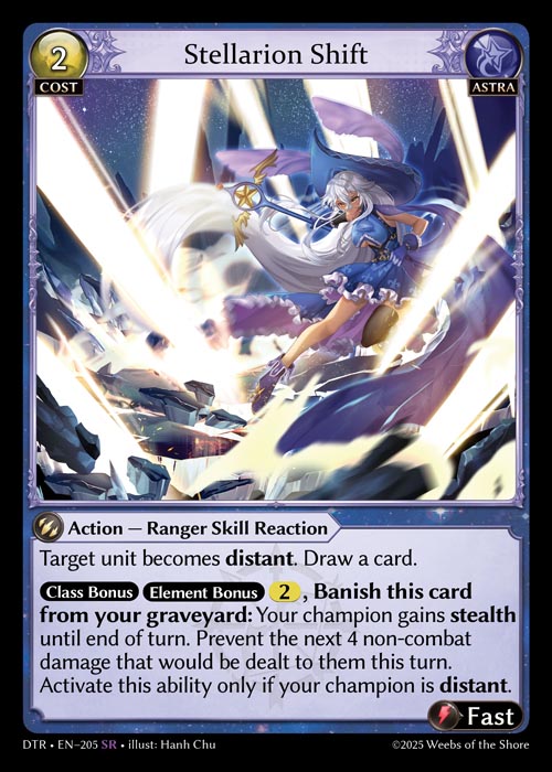 Stellarion Shift DTR-EN-205-Normal-Super Rare (SR) - Distorted Reflections - Grand Archive Card