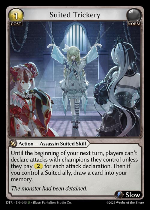 Suited Trickery DTR-EN-095-Normal-Uncommon (U) - Distorted Reflections - Grand Archive Card