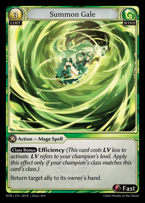 Summon Gale DTR-EN-189-Normal-Common (C) - Distorted Reflections - Grand Archive Card