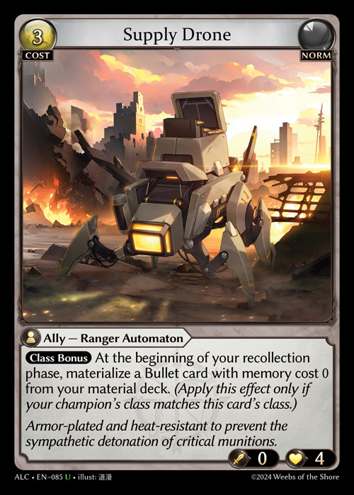 Supply Drone ALC-EN-085-Normal-Uncommon (U) - Alchemical Revolution - Grand Archive Card