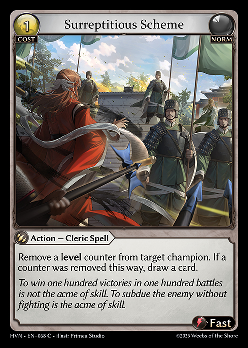 Surreptitious Scheme HVN-EN-068-Normal-Common (C) - Abyssal Heaven - Grand Archive Card