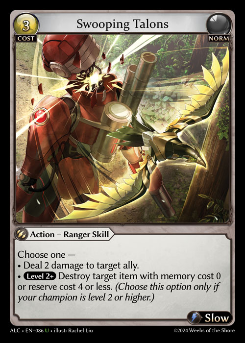Swooping Talons ALC-EN-086-Normal-Uncommon (U) - Alchemical Revolution - Grand Archive Card