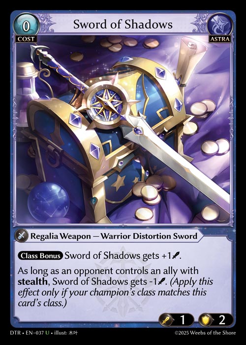 Sword of Shadows DTR-EN-037-Normal-Uncommon (U) - Distorted Reflections - Grand Archive Card