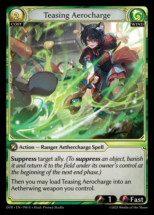 Teasing Aerocharge DTR-EN-190-Normal-Rare (R) - Distorted Reflections - Grand Archive Card