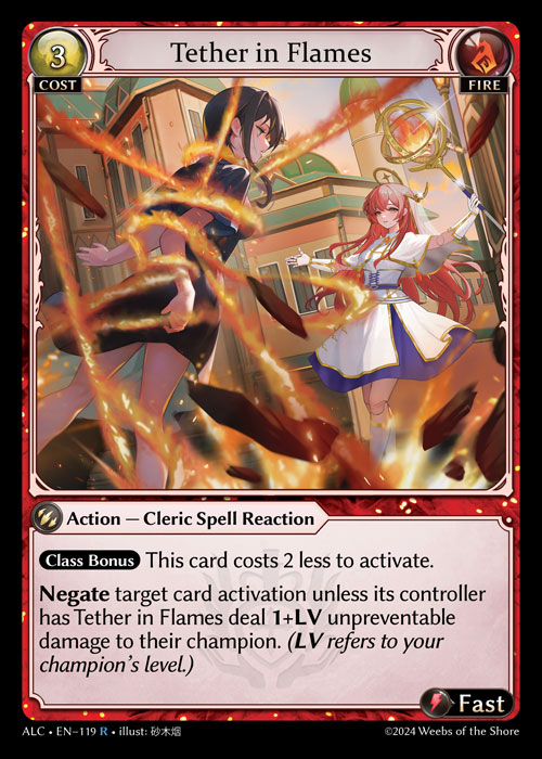 Tether in Flames ALC-EN-119-Normal-Rare (R) - Alchemical Revolution - Grand Archive Card