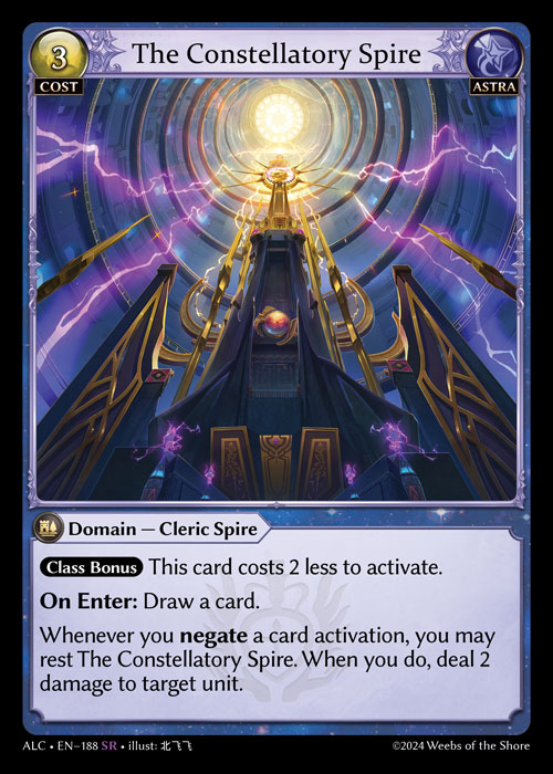 The Constellatory Spire ALC-EN-188-Normal-Super Rare (SR) - Alchemical Revolution - Grand Archive Card