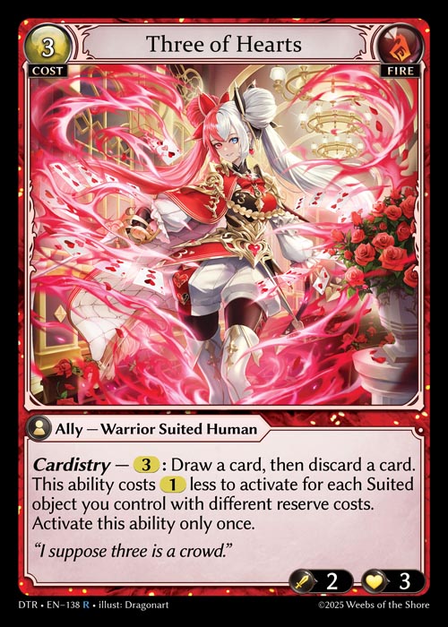 Three of Hearts DTR-EN-138-Normal-Rare (R) - Distorted Reflections - Grand Archive Card