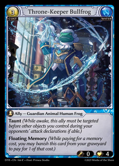 Throne-Keeper Bullfrog DTR-EN-166-Normal-Common (C) - Distorted Reflections - Grand Archive Card