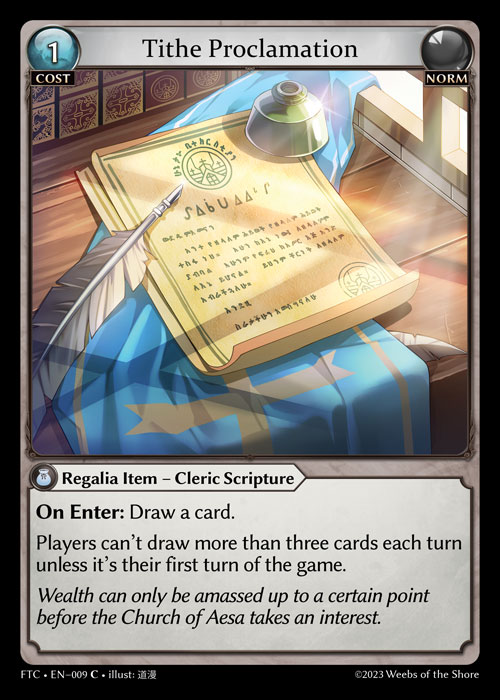 Tithe Proclamation FTC-EN-009-Normal-Common (C) - Fractured Crown - Grand Archive Card