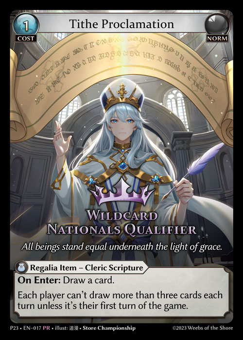 Tithe Proclamation P23-EN-017-Normal-Promotional Rare (PR) - Promotional 2023 - Grand Archive Card