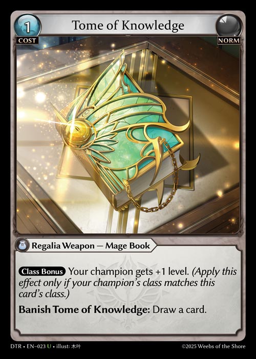 Tome of Knowledge DTR-EN-023-Normal-Uncommon (U) - Distorted Reflections - Grand Archive Card