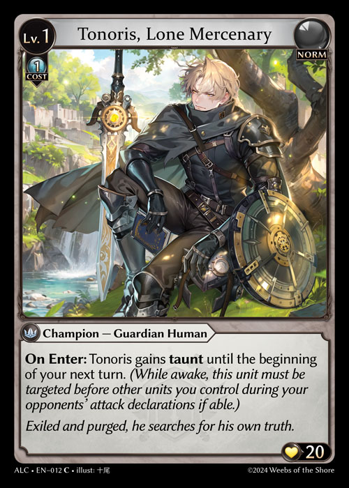 Tonoris, Lone Mercenary ALC-EN-012-Normal-Common (C) - Alchemical Revolution - Grand Archive Card