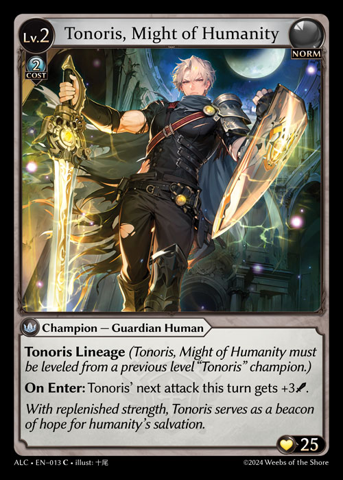 Tonoris, Might of Humanity ALC-EN-013-Normal-Common (C) - Alchemical Revolution - Grand Archive Card
