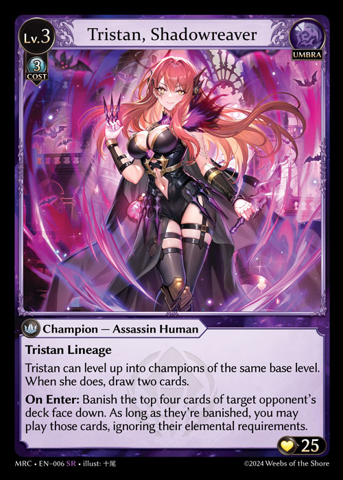 Tristan, Shadowreaver MRC-EN-006-Normal-Super Rare (SR) - Mercurial Heart - Grand Archive Card