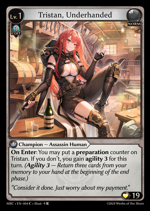 Tristan, Underhanded MRC-EN-004-Normal-Common (C) - Mercurial Heart - Grand Archive Card