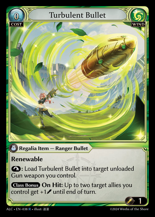 Turbulent Bullet ALC-EN-038-Normal-Rare (R) - Alchemical Revolution - Grand Archive Card