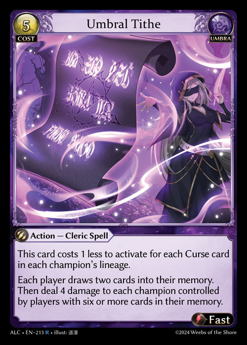 Umbral Tithe ALC-EN-213-Normal-Rare (R) - Alchemical Revolution - Grand Archive Card