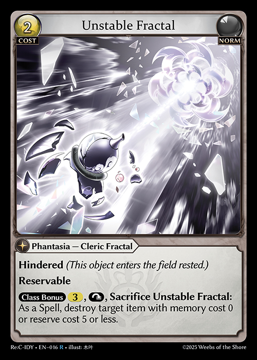 Unstable Fractal ReC-IDY-EN-016-Normal-Rare (R) - Re:Collection Idyll Corsage - Grand Archive Card