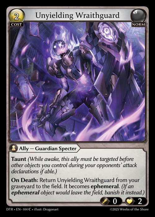 Unyielding Wraithguard DTR-EN-104-Normal-Common (C) - Distorted Reflections - Grand Archive Card