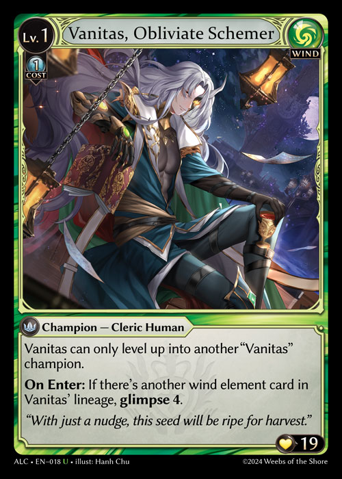 Vanitas, Obliviate Schemer ALC-EN-018-Normal-Uncommon (U) - Alchemical Revolution - Grand Archive Card