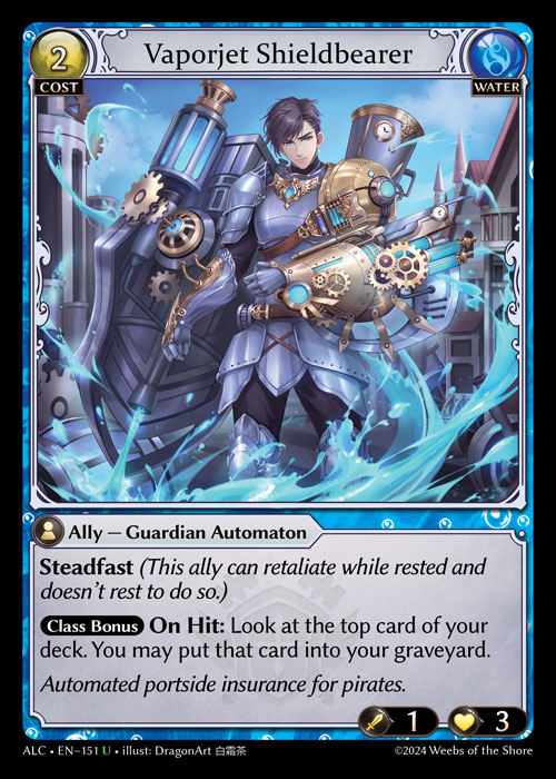 Vaporjet Shieldbearer ALC-EN-151-Normal-Uncommon (U) - Alchemical Revolution - Grand Archive Card