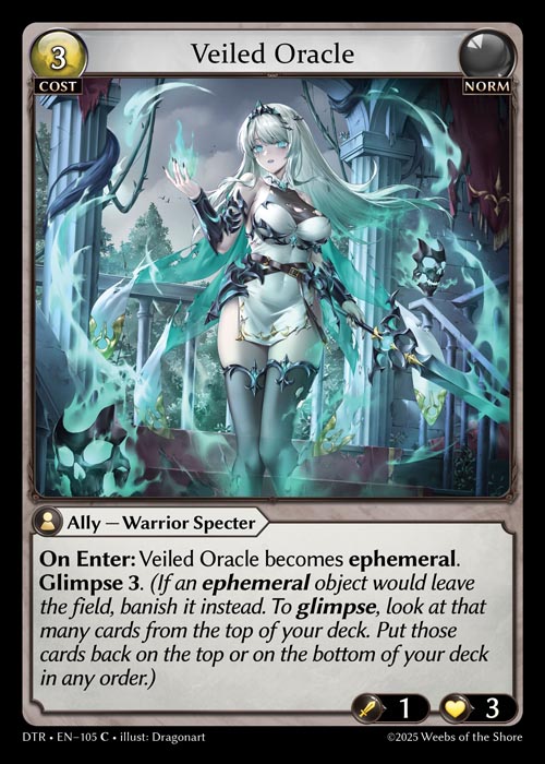 Veiled Oracle DTR-EN-105-Normal-Common (C) - Distorted Reflections - Grand Archive Card