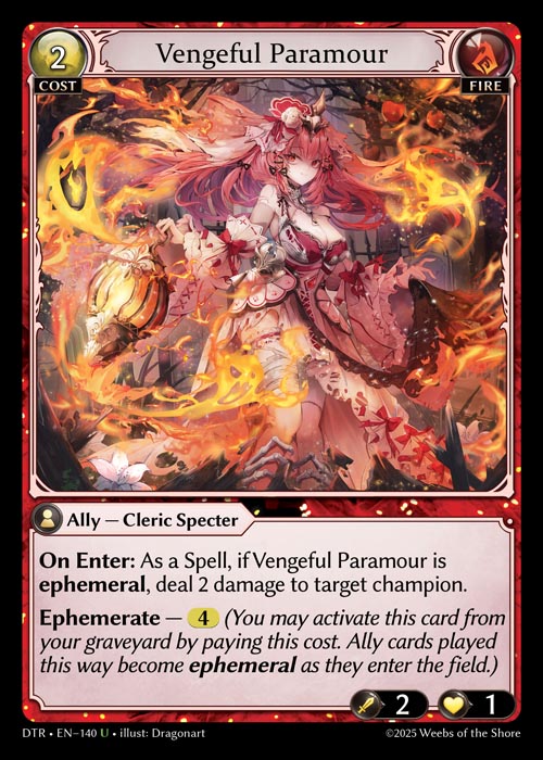 Vengeful Paramour DTR-EN-140-Normal-Uncommon (U) - Distorted Reflections - Grand Archive Card