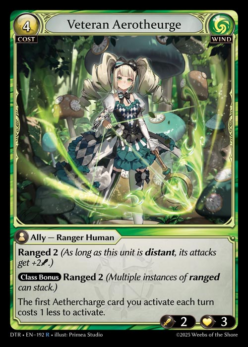 Veteran Aerotheurge DTR-EN-192-Normal-Rare (R) - Distorted Reflections - Grand Archive Card