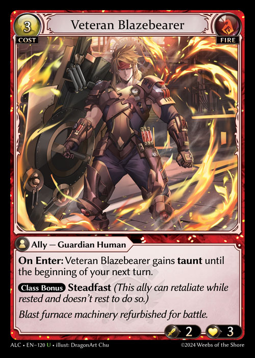 Veteran Blazebearer ALC-EN-120-Normal-Uncommon (U) - Alchemical Revolution - Grand Archive Card