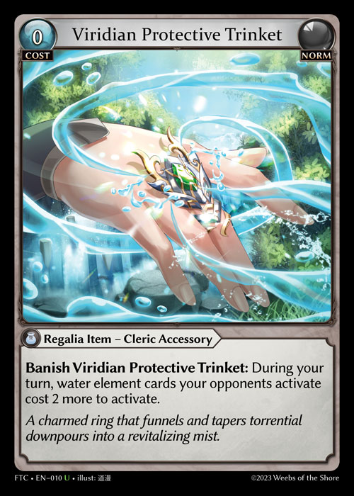 Viridian Protective Trinket FTC-EN-010-Normal-Uncommon (U) - Fractured Crown - Grand Archive Card