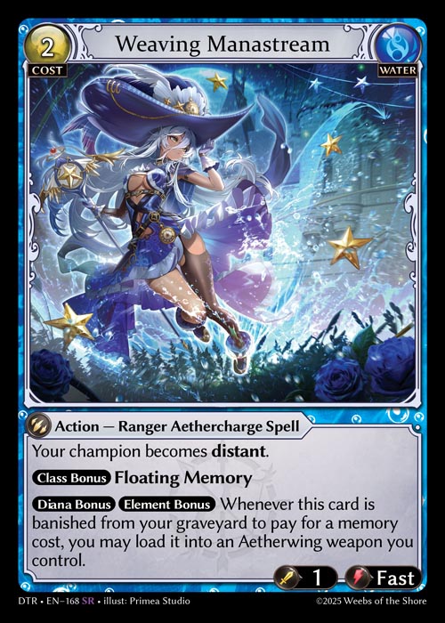Weaving Manastream DTR-EN-168-Normal-Super Rare (SR) - Distorted Reflections - Grand Archive Card