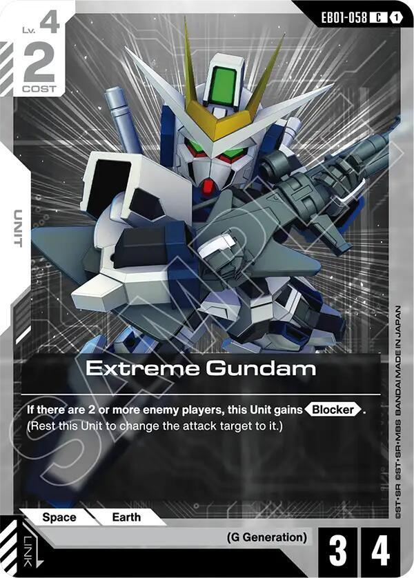 extreme gundam EB01-058 Eternal Nexus Gundam card