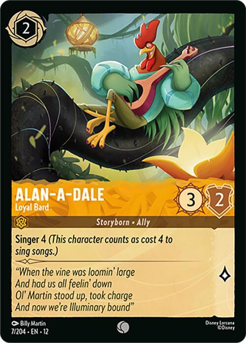 Alan-a-Dale Loyal Bard 7/204 Wilds Unknown Lorcana card