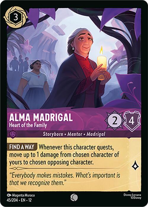 Alma Madrigal Heart of the Family 45/204 Wilds Unknown Lorcana card
