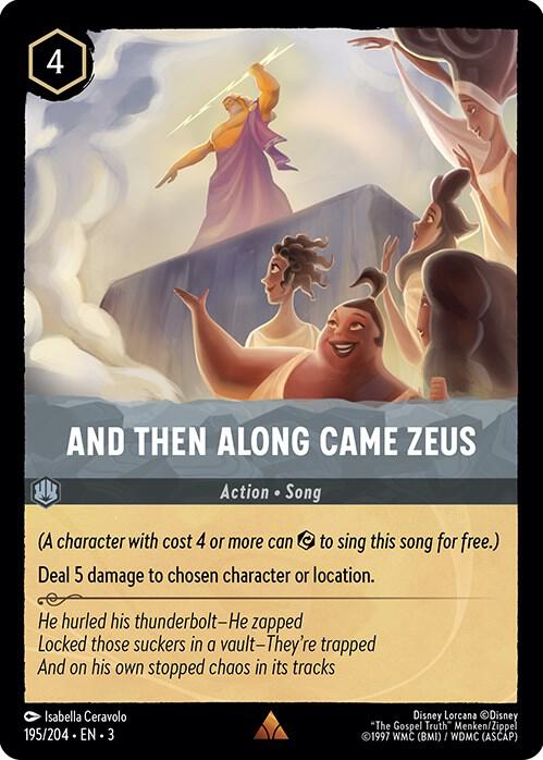 And Then Along Came Zeus 195/204 Into the Inklands Lorcana card