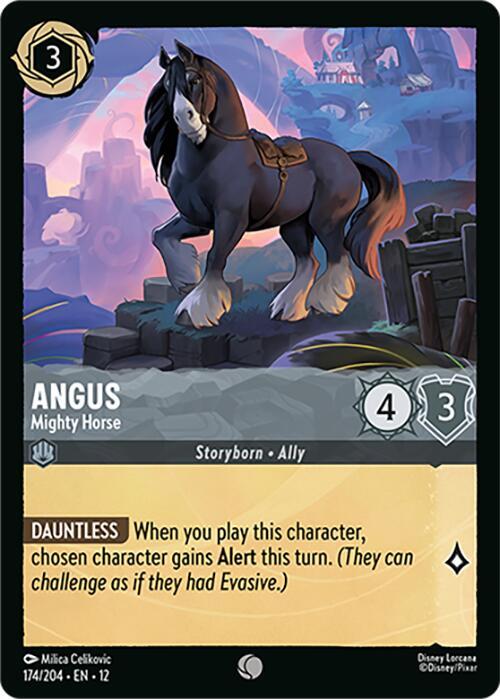 Angus Mighty Horse 174/204 Wilds Unknown Lorcana card
