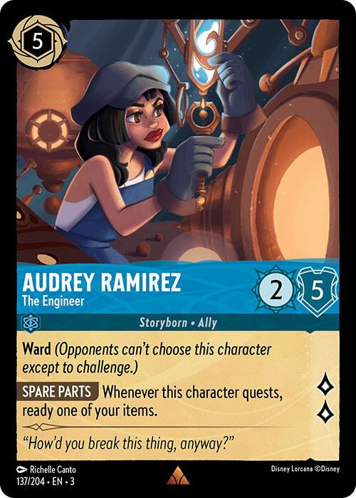 Audrey Ramirez The Engineer 137/204 Into the Inklands Lorcana card
