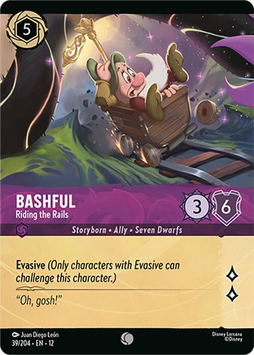 Bashful Riding the Rails (Foil) 39/204 Wilds Unknown Lorcana card