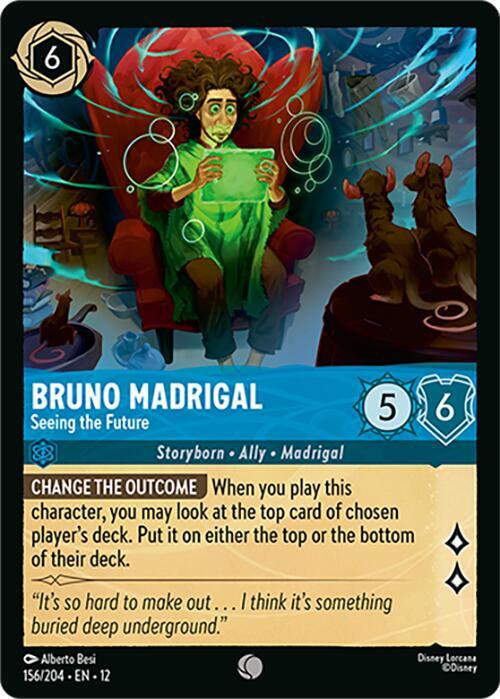 Bruno Madrigal Seeing the Future 156/204 Wilds Unknown Lorcana card