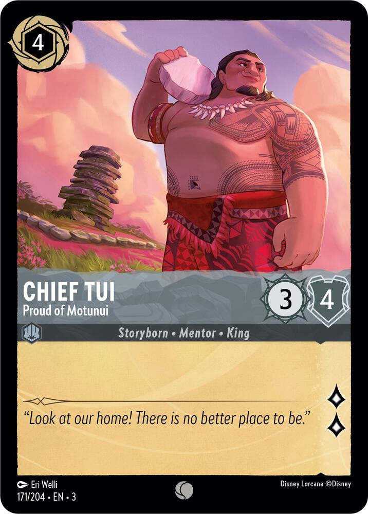 Chief Tui Proud of Motunui 171/204 Into the Inklands Lorcana card