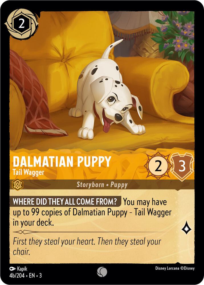 Dalmatian Puppy Tail Wagger 4b 204 4b/204 Into the Inklands Lorcana card