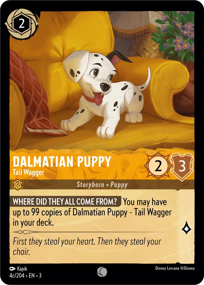 Dalmatian Puppy Tail Wagger 4c 204 4c/204 Into the Inklands Lorcana card