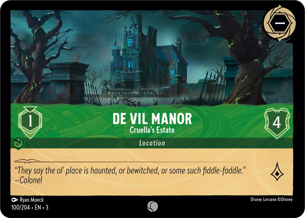 De Vil Manor Cruellas Estate 100/204 Into the Inklands Lorcana card