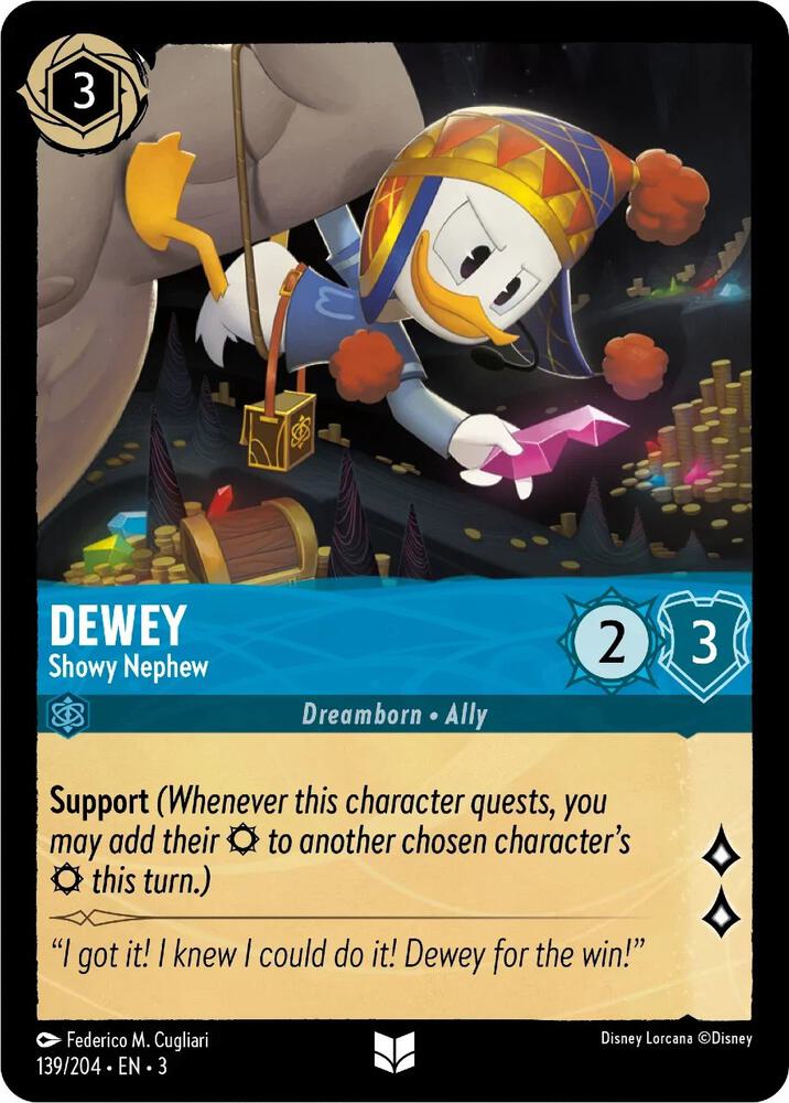 Dewey Showy Nephew 139/204 Into the Inklands Lorcana card