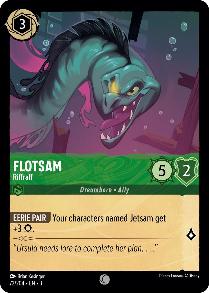 Flotsam Riffraff 72/204 Into the Inklands Lorcana card